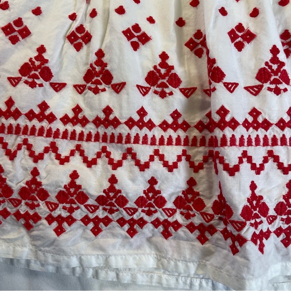 Vineyard Vines White Red Embroidered Skirt Size 8 Preppy Summer - Picture 3 of 6